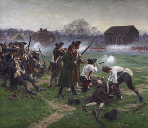 Paul Revere’s midnight ride was to warn those in Lexington that the British Troops were on the way. This painting is of the battle at Lexington Green that marked the beginning of the Revolutionary War. The gun fire would later be referred to as the “shots heard around the world” as a new nation would eventually emerge. Submitted photo