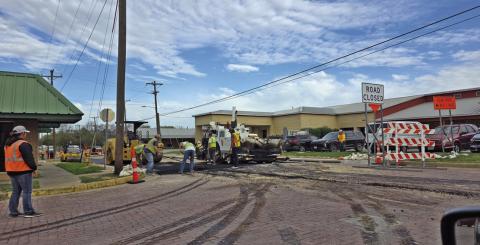 Construction crews improve the roadway on Live Oak before it is reopened to the public. Wyndi Veigel-Gaudette | Citizen staff photo