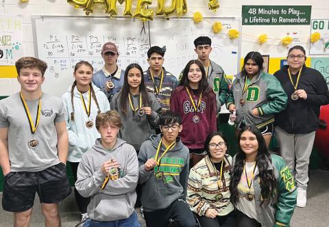 Dublin High School powerlifters claimed 13 medals at the Comanche powerlifting meet on Thursday, Feb. 9. The strong performance of the girls raised the team to place third as a team. Wes Benfer | submitted photo