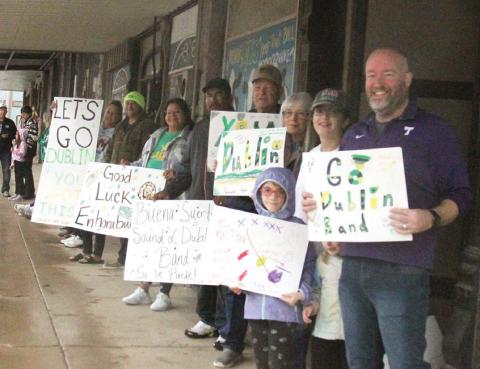 Sound of Dublin fans lined Patrick Street under the awnings on Saturday morning as they sent the band off to Area Competition in Denton on Saturday. Although the band missed on advancing, head band director Ronny Luedke expressed pride in their performance. “So proud of our kids this season! They have worked tirelessly and gave the best performance we could have asked for! We came up short of finals at Area but are steadily climbing!” Paul Gaudette | Citizen staff photo