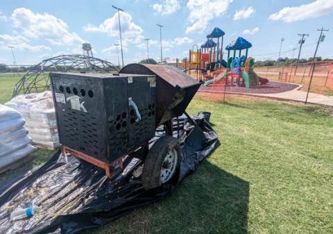 The City Park playground is having to be repaired after vandalism took place. Paul Gaudette | Citizen staff photo