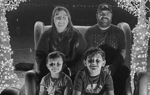 Megan McIntosh with her sons, Brinley and Easton along with her fiance, Jericho.