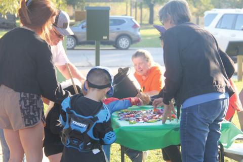 Volunteers hand out candy at the Dublin Public Library as part of Safe Trick or Treat Thursday, Oct. 31 for Halloween. Wyndi Veigel-Gaudette | Citizen staff photo