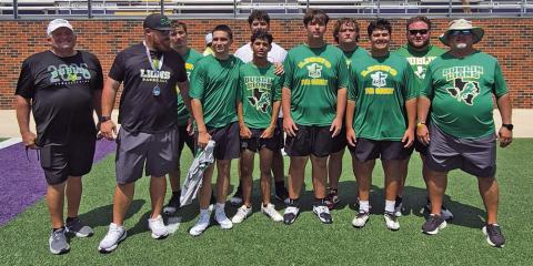 The Dublin Lions traveled to the state lineman challenge competition in Abilene Saturday, June 20 and placed 11th in the 3A division, earning points for placing in the farmer’s walk, worm carry and flipsled flip. Coach John Ward expressed his pride of the team and coaches Andrew Norwood and Jedidiah Vaughn. “Everyone competed well and represented Dublin Lions as true champions,” said Ward. “We got better! Win the now!” | submitted photo