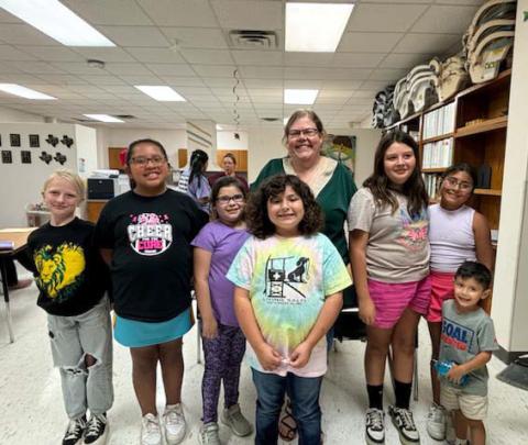 Dublin Citizen Content Editor Wyndi Veigel-Gaudette spends some time with Troop 4168 educating the girls about media literacy, how a newspaper operates and what it takes to make a newspaper successful. They all had a chance to make a craft where they modge podged a picture frame with newspapers, magazines and Girl Scout stickers. Courtesy photo