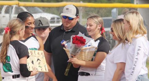Softball seniors take final walk
