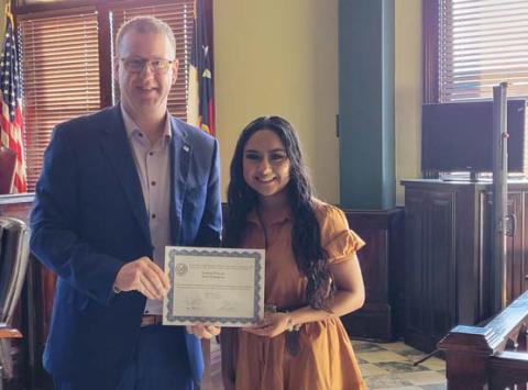 County applauds DISD student