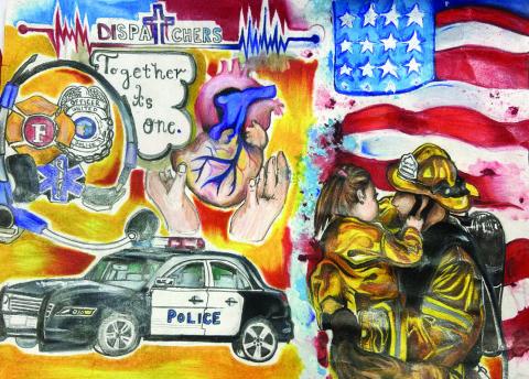 DHS student Selene Moreno’s mural will soon be featured on the wall of a Stephenville building after winning a NCT 9-1-1 contest. Selene Moreno | submitted