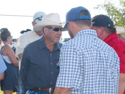 Dr. Dennis Reed, owner of Dublin Veterinary Clinic visits with friends at a 50th celebration Saturday, Aug. 9 at the Fritts farm. Dr. Reed has been a veterinarian for 50 years on Aug. 11 at Dublin Veterinary Clinic. Wyndi Veigel-Gaudette | Citizen staff photo