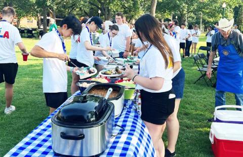 Rotarians serve