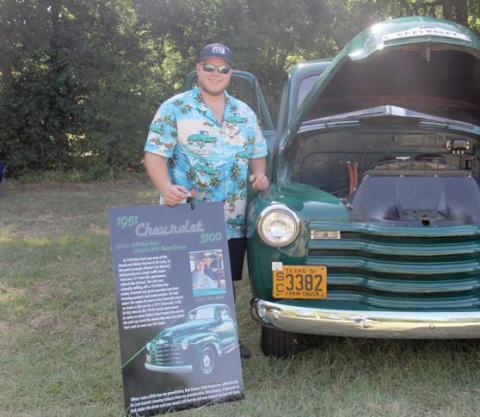 Cass Griffin stands with his green 1951 310 Chevy. He received the best truck award at the show. Wyndi Veigel | Citizen staff photo