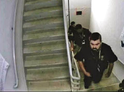 Dublin Police Officer Cody Cook works on climbing 110 flights of stairs during the Dallas 9/11 Memorial Stair Climb. The event is in honor of first responders killed during the 9/11 terrorist attacks, and those who have succumbed after wards to related illnesses. Submitted photo