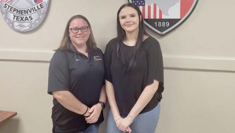 Stephenville PD dispatchers Cassidy Schedule and Danielle Heizer (not pictured) were nominated as Team of the Year and Communications Training Officer Kerry Parsons was nominated as 9-1-1 Professional of the Year in North Central Texas Emergency Communications District Wyndi Veigel-Gaudette | Citizen staff photo