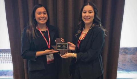 Angie Flores and Veronica Rodriguez (pictured after placing first in the FCCLA state meet) competed in the national Promotion and Publicity contest in San Diego recently. | submitted photo