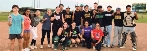 Baseball, softball face off in friendly finale
