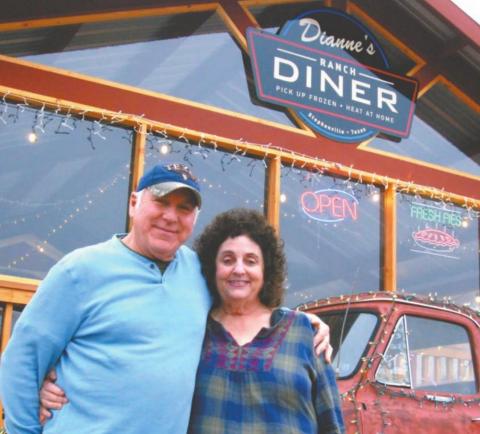David and Dianne Linderman pose outside Dianne’s Ranch Diner, a fresh farm-to-table restaurant and more business outside Stephenville featuring an on-site petting farm to visitors (below), healthy and tasty meals like the chicken “unfried” steak (bottom) and special events like December’s Christmas under the lights festival (above, right). Paul Gaudette | Citizen staff photo