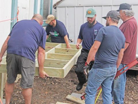 A neighbor in need received a new wheelchair ramp constructed by the Texas Ramp Project who utilized local volunteers from Dublin EMS, Dublin PD, Revitalize Dublin and city of Dublin staff. A roll off dumpster was provided by Darrell Curry with Rafter C Roll-Offs to aid in the removal of the old ramp. For more photos check out the Dublin Citizen Facebook page. Paul Gaudette | Citizen staff photo