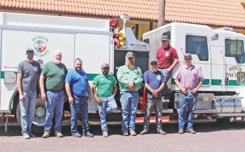 Heroes fight loss at Big L Members of the Dublin Volunteer Fire Department posed before being treated to special lunch Sunday, March 20. Members of the crew were busy this past week fighting fires, including the Eastland Complex, which included a downtown Ranger fire which destroyed the Second Baptist Church. Dublin Volunteer firefighters were among dozens of departments (which also included Lingleville and other Erath volunteers) battling wildfires that have consumed thousands of acres for several weeks.