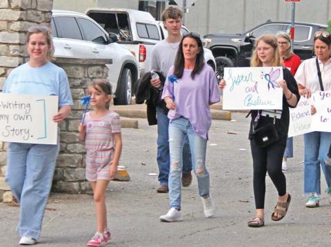 Numerous people participated in this year’s Stop the Silence rally in downtown Stephenville Tuesday, April 29. Paul Gaudette | Citizen staff photo