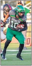 Dublin Lion Francisco Garcia carries the ball in a recent home game. Garcia received for 52 yards in Friday’s away game against Brady. Danielle Meador | For the Citizen