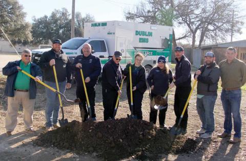 A groundbreaking ceremony for Dublin EMS was held Monday, Jan. 23. City officials, EMS crews and citizens joined in to dedicate land for the new 2,200 sq. ft. building which should be completed in June. It is the first city building to be built since 1975. Paul Gaudette | Citizen staff photo