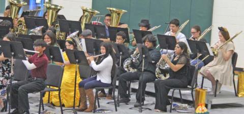 Parents and Dublin ISD band fans could see mouse ears and even a princess during the spring concert Thursday, May 11 at the Dublin Secondary school gym. The apparel fit some Disney-inspired selections played near the end of the concert to celebrate the band heading to Walt Disney World this week where they will have fun and participate in a clinic to record a piece of a Disney score that will be put on top of a classic Disney scene. See more photos on page B2. Paul Gaudette | Citizen staff photo