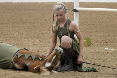 Wyndi Veigel-Gaudette | Citizen staff photo Carley Cary, the first child in the Morning Star program, shows liberty training skills with her horse Kiwi. Liberty training establishes a bond between horse and trainer with no bridles or halters used.