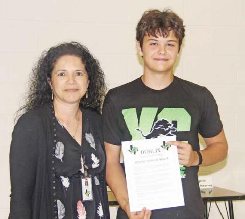 State UIL Travis Spharler earned 6th Place State Medalist in UIL Technical Theater Design Set Design division 1A3A. As a freshman, he earned the award for redesigning the set for the hit broadway musical, Hadestown, which was a contest Dublin had never competed in previously.
