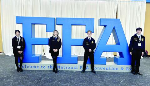 Zoey Soria, Isabella Cervantes, Paul Adams and David Green all competed at the National Agriscience Fair for FFA in Indianapolis, Indiana Oct. 31-Nov. 1 and all of them made top 8 or above in the nation! We are so proud of you all! Courtesy photo