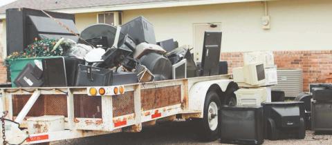 A trailer parked
