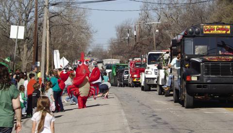 Crawfish dance their way down the annual St. Patrick’s Day parade route accompanied by the Cajun Cowboy bus. The entry received 2nd place in the parade. Thousands turned out for the annual festival among beautiful spring weather. For more photos of all St. Pat’s Day fun, see The Dublin Citizen Facebook page. Wyndi Veigel-Gaudette | Citizen staff photo