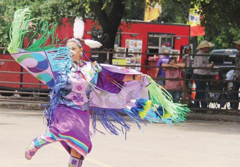 Guests to the Dublin Rodeo Heritage Museum’s inaugural Day of the Cowboy celebration Saturday, July 27 were treated to live entertainment including demonstrations of traditional drumming and dancing from intertribal Native American exhibition dancers dressed in colorful traditional outfits. The group reportedly is looking forward to returning for the 2025 Day of the Cowboy event. Paul Gaudette | Citizen staff photos