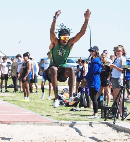 Dalan Rasberry placed first in the district track meet at Dublin last week with a jump of 22’10”. Paul Gaudette | Citizen staff photo