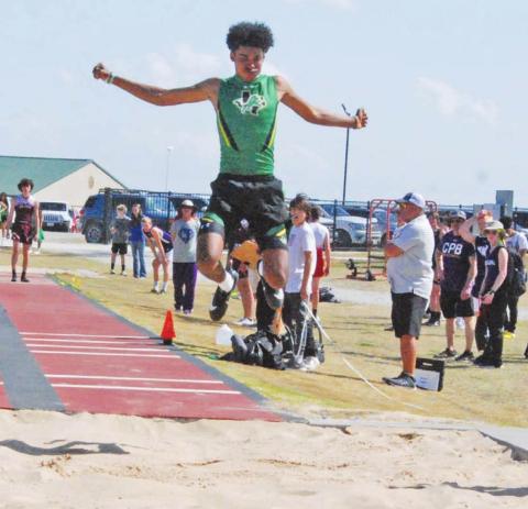 Dublin’s Dalan Rasberry (pictured at the recent Dublin track meet) placed second in the varsity long jump event at the March 24 Brownwood Bluebonnet Relays track meet. Paul Gaudette | Citizen staff photo