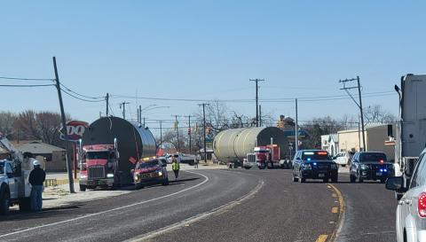 Oversized loads snaked their way through town Tuesday, March 4 impeding traffic along the way. Dublin PD aided the 18-wheelers as they traveled. Wyndi Veigel-Gaudette | Citizen staff photo