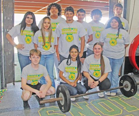16 Dublin powerlifters are headed to regional competition: Joselyn Perez, Samantha Martinez, Luis Elicerio, Alonso Moreno, Alex Olvera, Juan Elicerio, Fatima Mendez, Jayden Balvantin, Paul Adams, Kim Rojas, Cassidy Adair, (not pictured) Candy Rodriguez, Ayleen Mendoza, Chloe Sullivan, Nomi Thompson and Jaylie Williams. Wyndi Veigel-Gaudette | Citizen staff photo