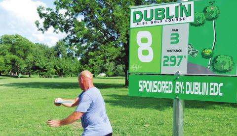 Signs now show the fairways of the Dublin disc golf course at the city park. Ben Pate | submitted photo
