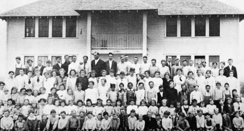 This is an early photo of the Bunyan Rural School. A. C. Johnson was Principal at the time. It had four classrooms downstairs, four teachers and an auditorium on the second floor. Grades one through eleven were taught at the school. | submitted photo