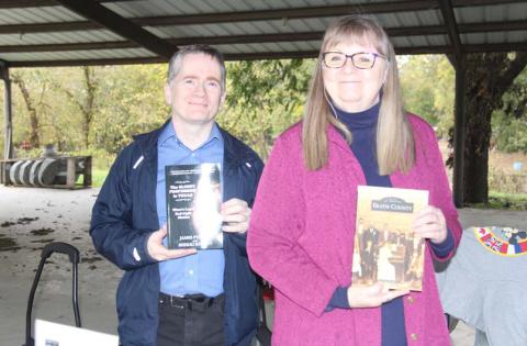 James Pylant and Sheryl Reed Rascher display books that they have written at the Author Showcase Saturday, Nov. 18 in conjunction with Dublin Market Days. Wyndi Veigel-Gaudette | Citizen staff photo