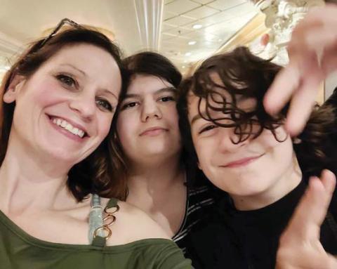 Amber Garcia with children, Hannah and Christian